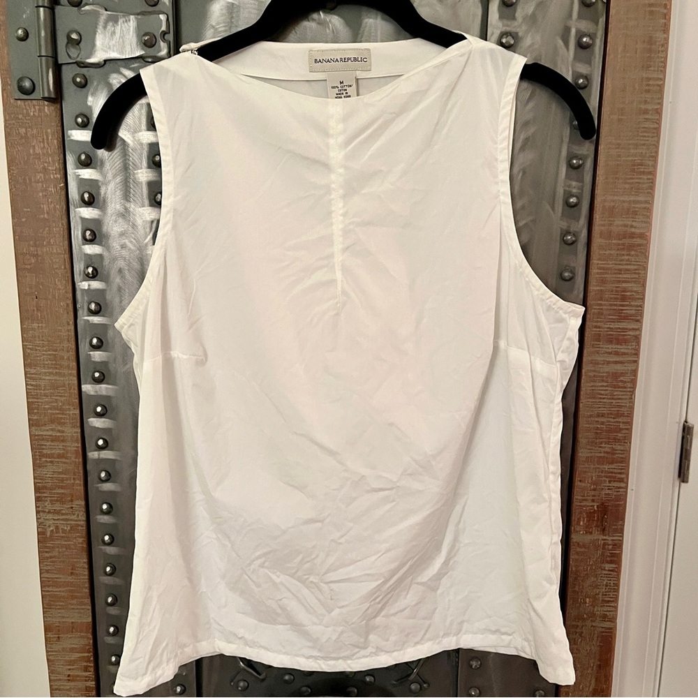 VINTAGE Banana Republic White Cotton Tank Top -  Size M